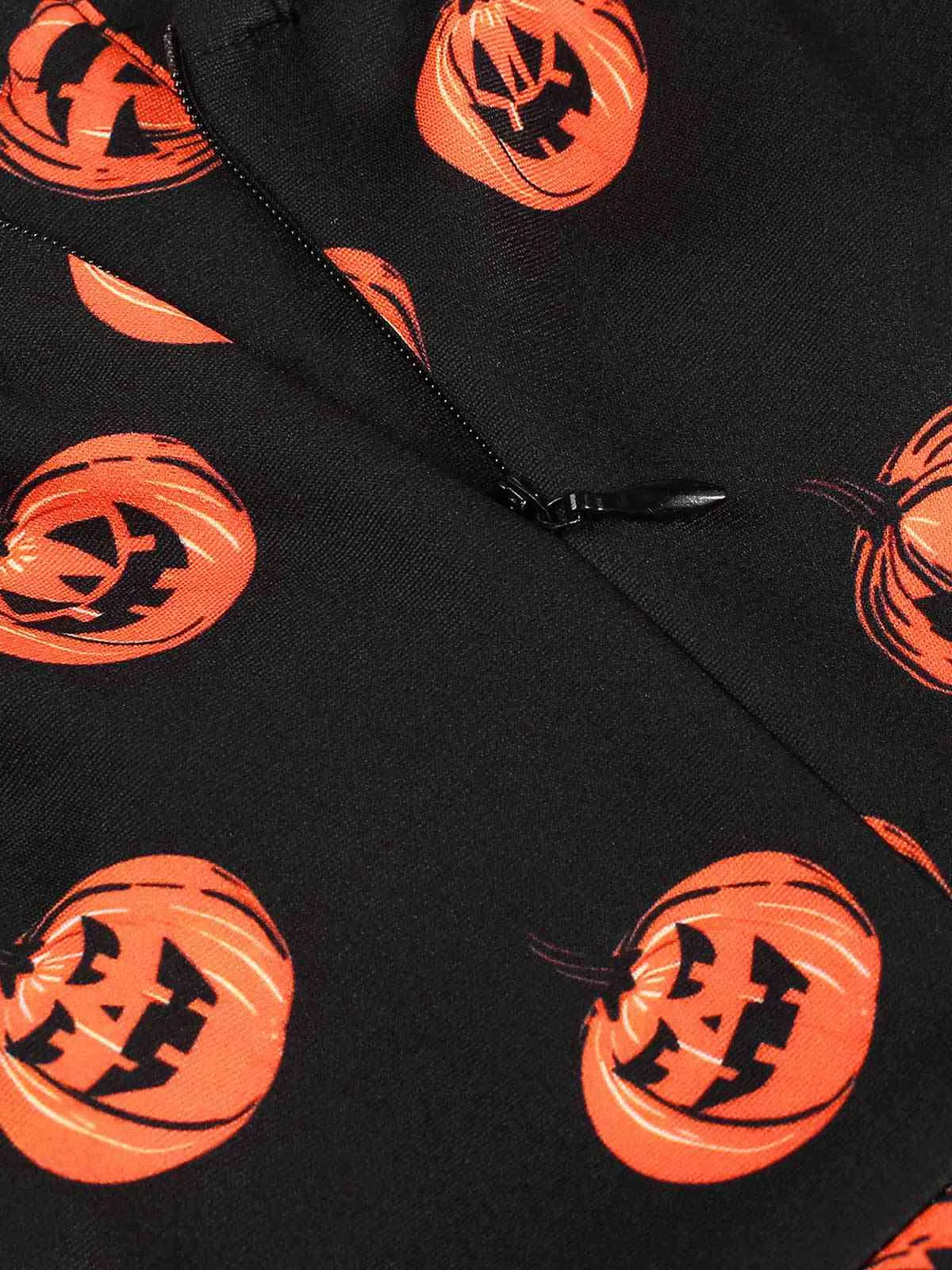 Black 1950s Halloween Pumpkin Face Romper sold by Retro Stage product image thumbnail 5