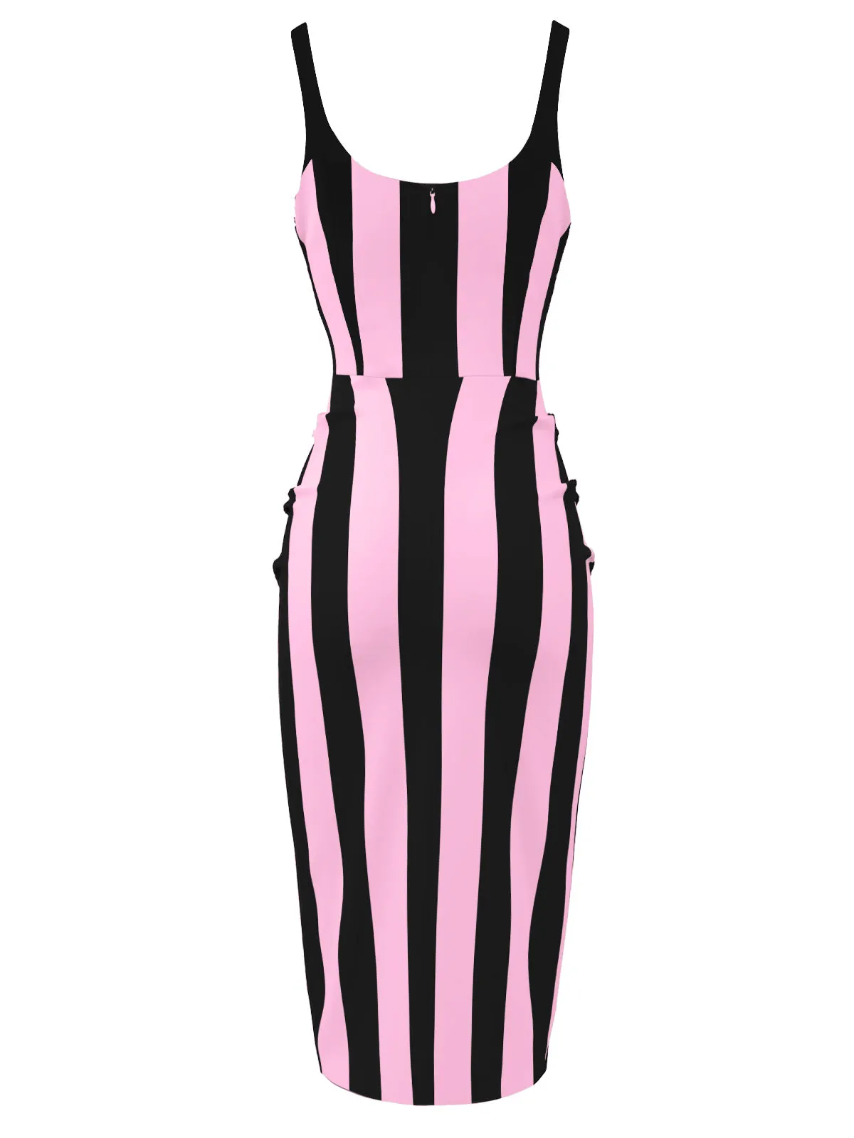 Black 1960s Vertical Stripe Straps Pencil Dress sold by Retro Stage product image thumbnail 5