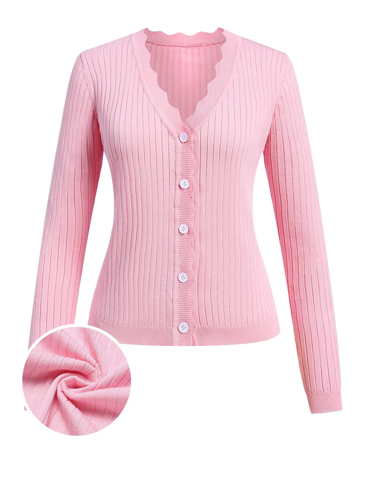 1930s V-Neck Ruffles Long Sleeve Sweater Coat sold by Retro Stage