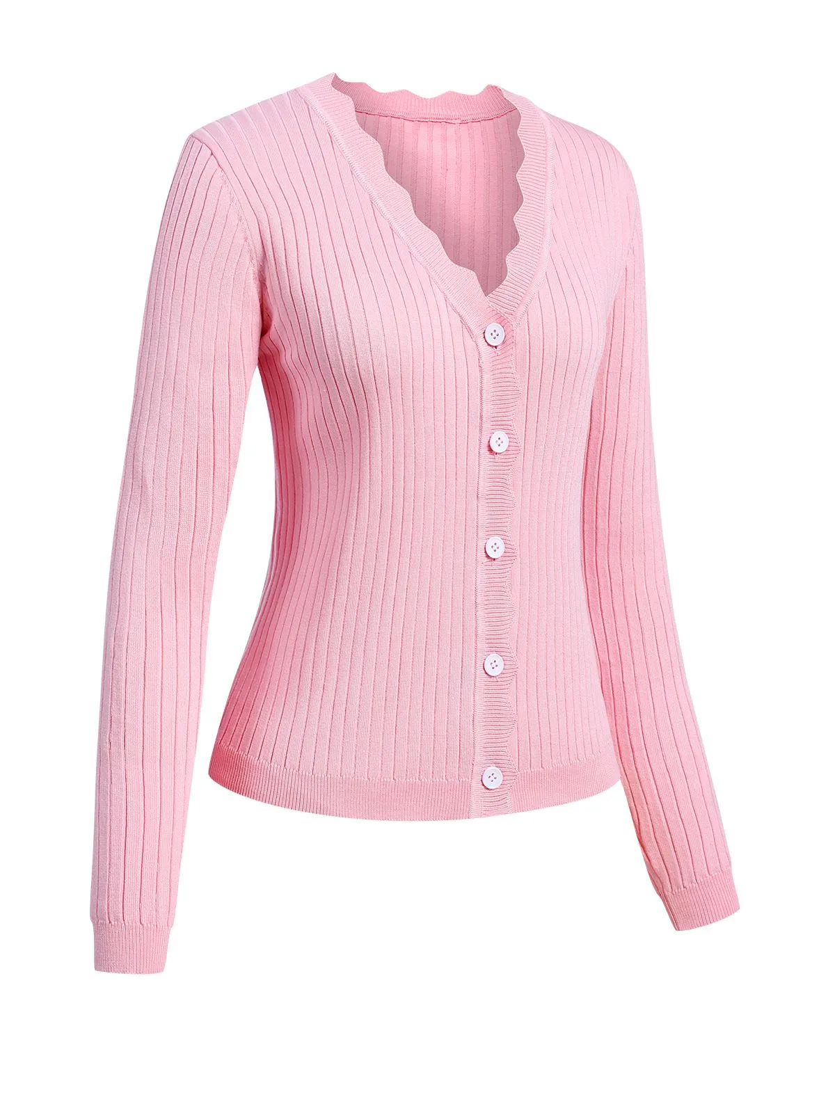 1930s V-Neck Ruffles Long Sleeve Sweater Coat sold by Retro Stage product image thumbnail 3