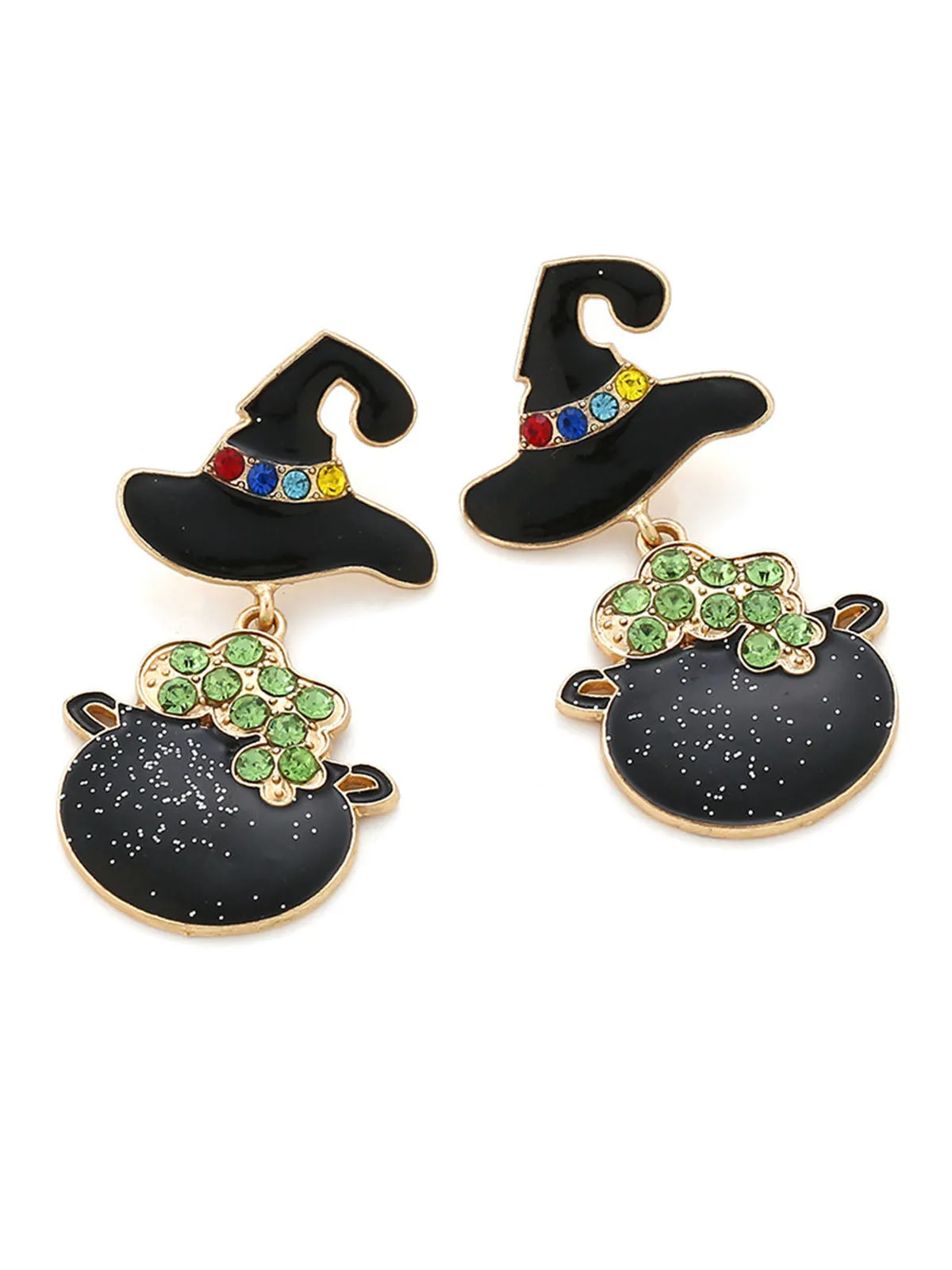 Black Halloween Cartoon Witch Hat Earrings sold by Retro Stage product image thumbnail 2