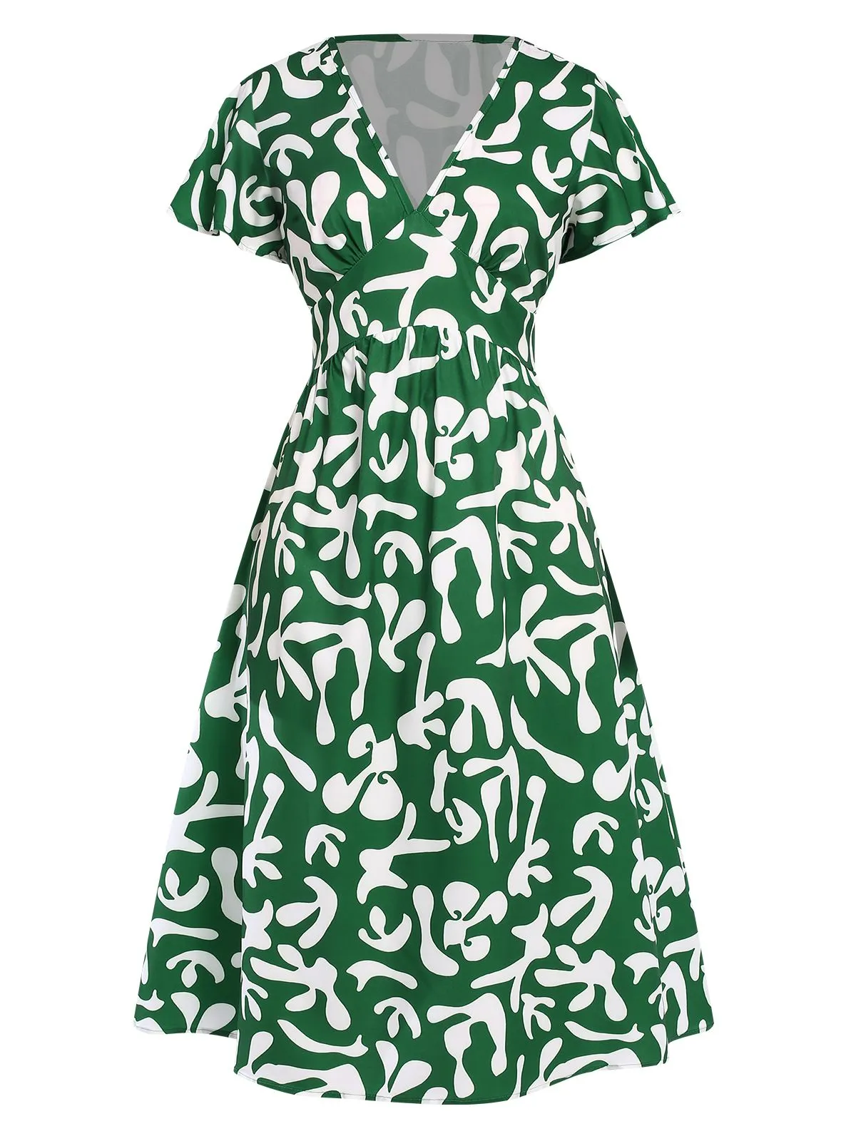 Green 1940s Colorblock Cap Dress sold by Retro Stage
