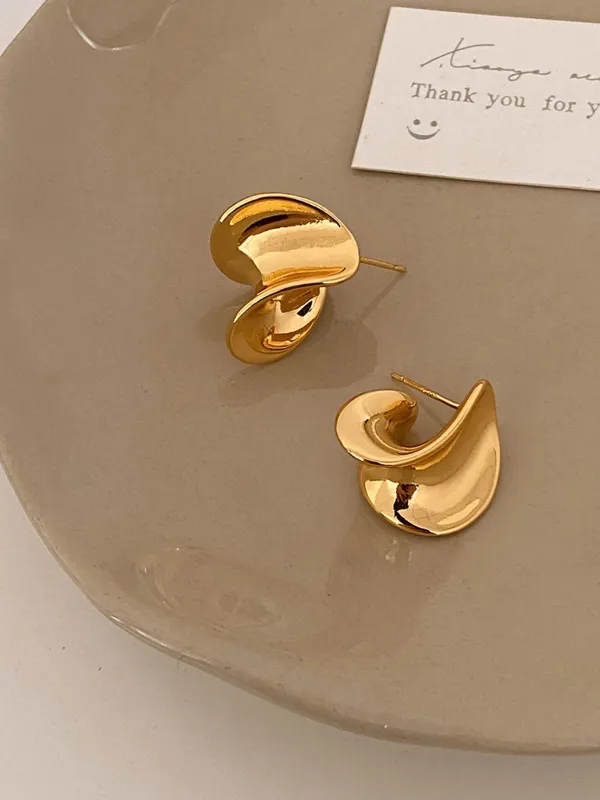 Gold Vintage Twist Hoop Earrings sold by Retro Stage