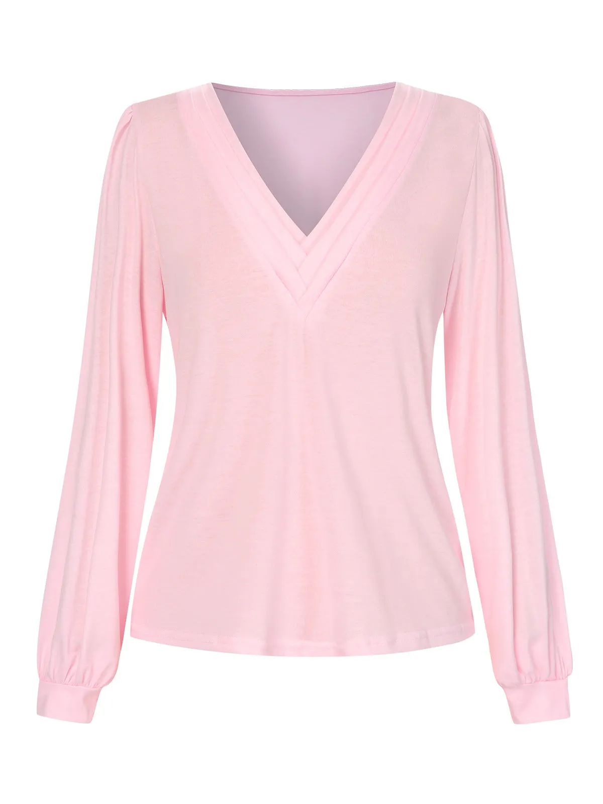 Pink 1930s V-Neck Lantern Sleeve Top sold by Retro Stage
