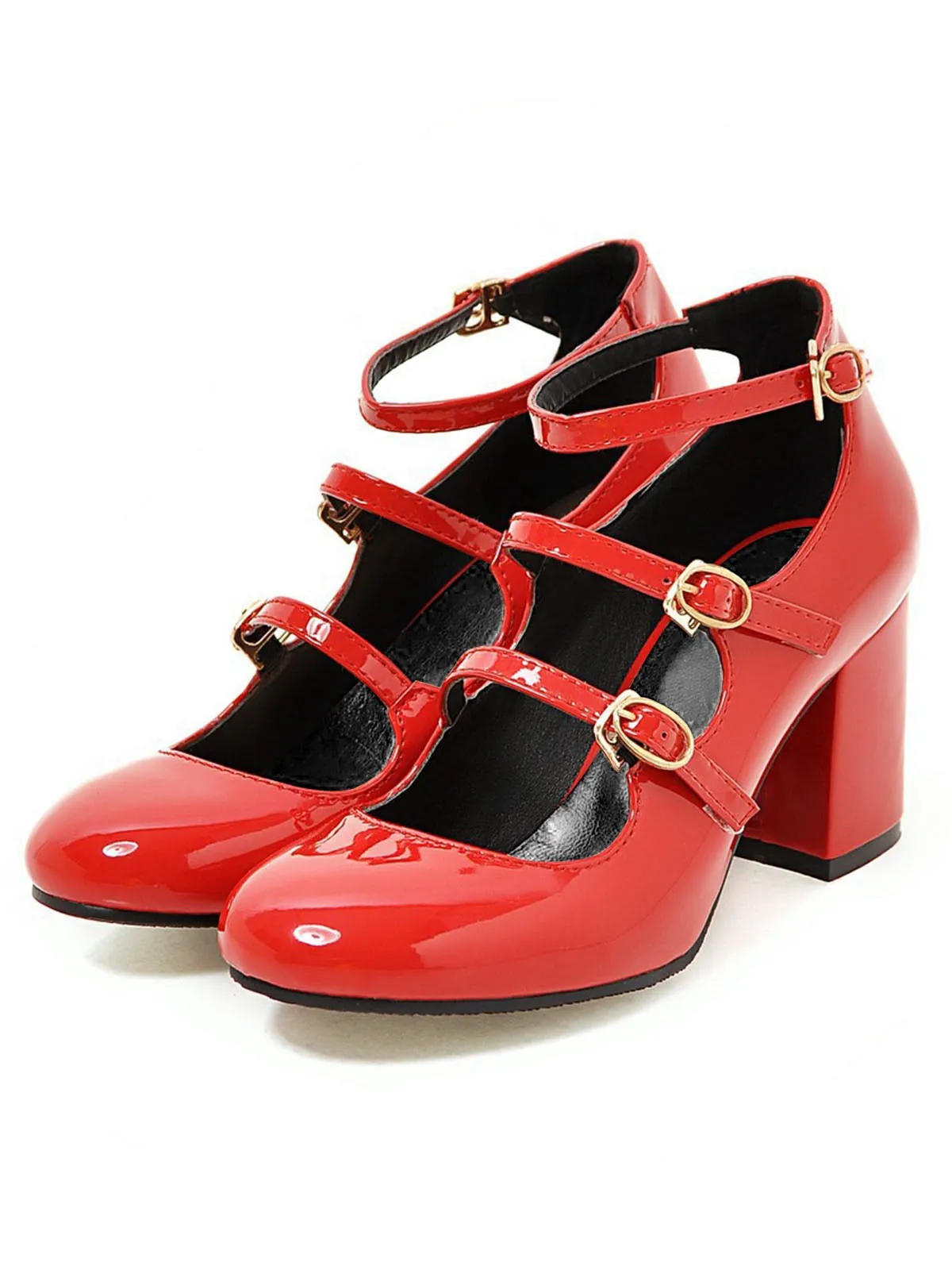 Vintage Patent Leather Multi Buckle High Heels sold by Retro Stage product image thumbnail 3