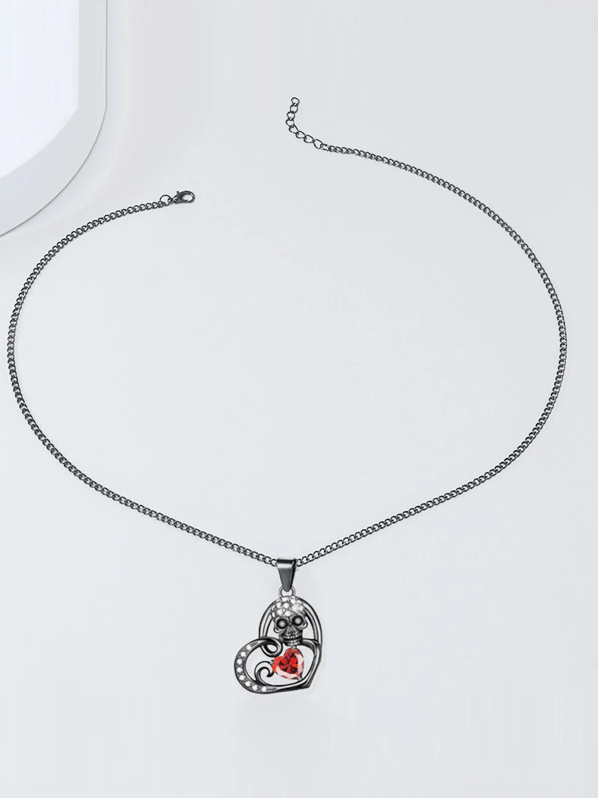 Halloween Skull Heart Pendant Necklace sold by Retro Stage product image thumbnail 2