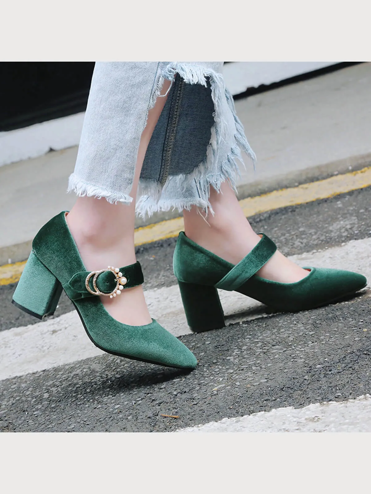 Retro Mary Jane Chunky High Heel Shoes sold by Retro Stage product image thumbnail 5