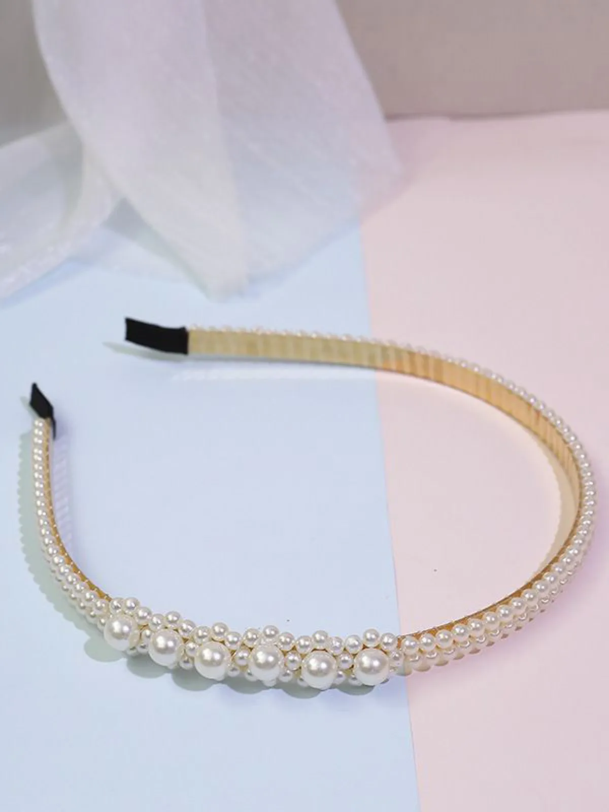 Retro White Pearls Headband sold by Retro Stage