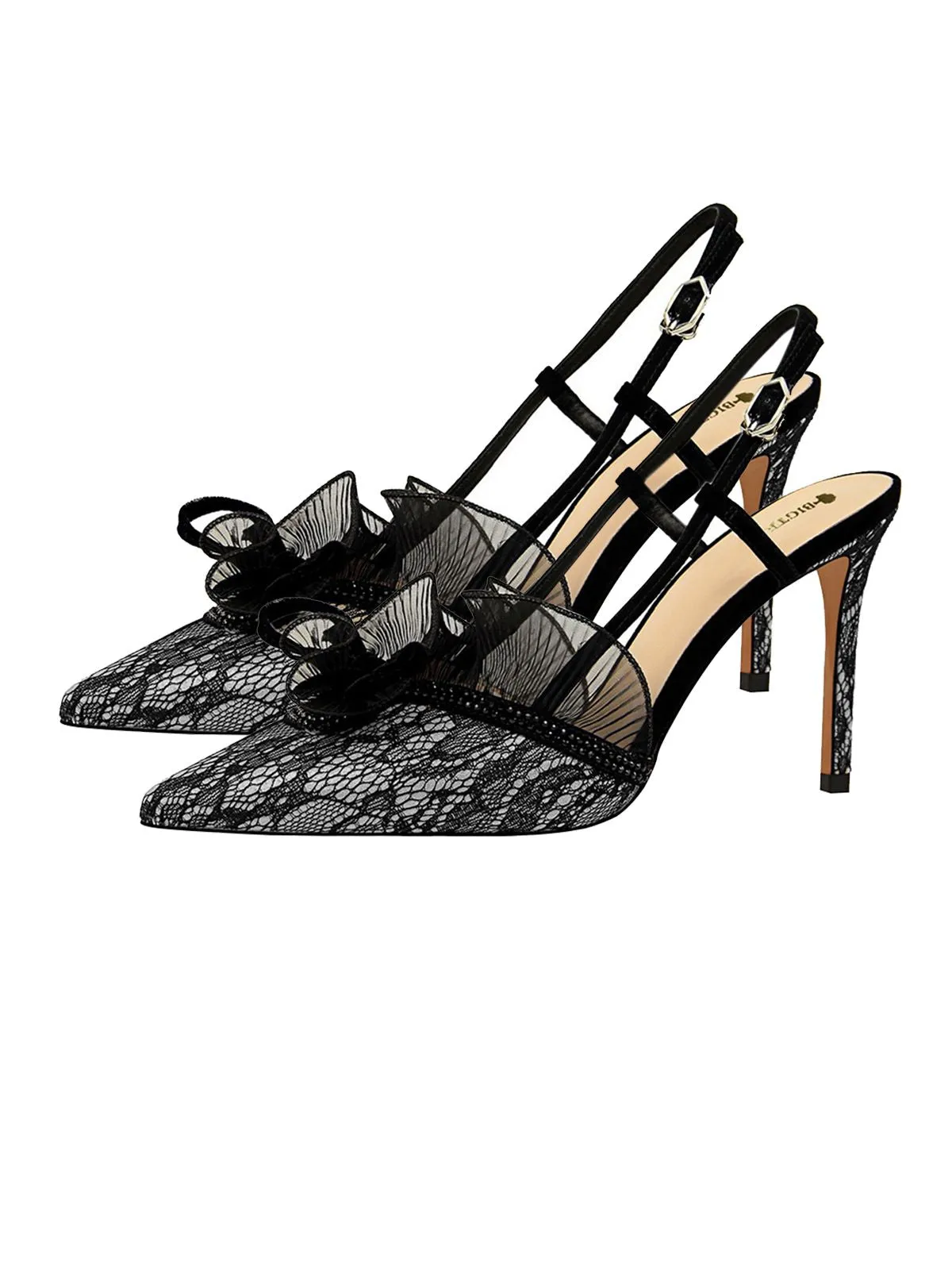 Retro Lace Décor Sling Back Shoes sold by Retro Stage product image thumbnail 2