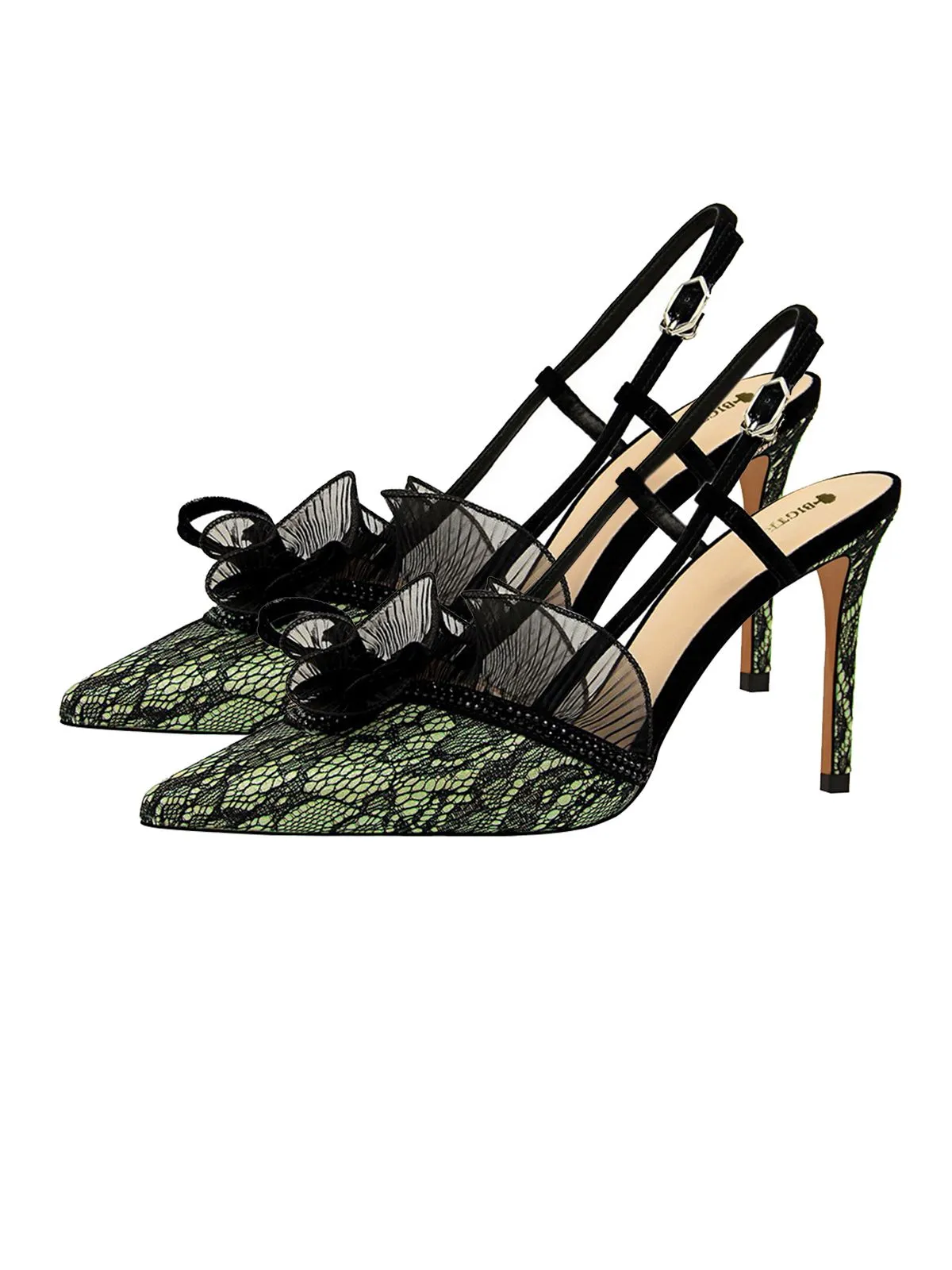 Retro Lace Décor Sling Back Shoes sold by Retro Stage product image thumbnail 4