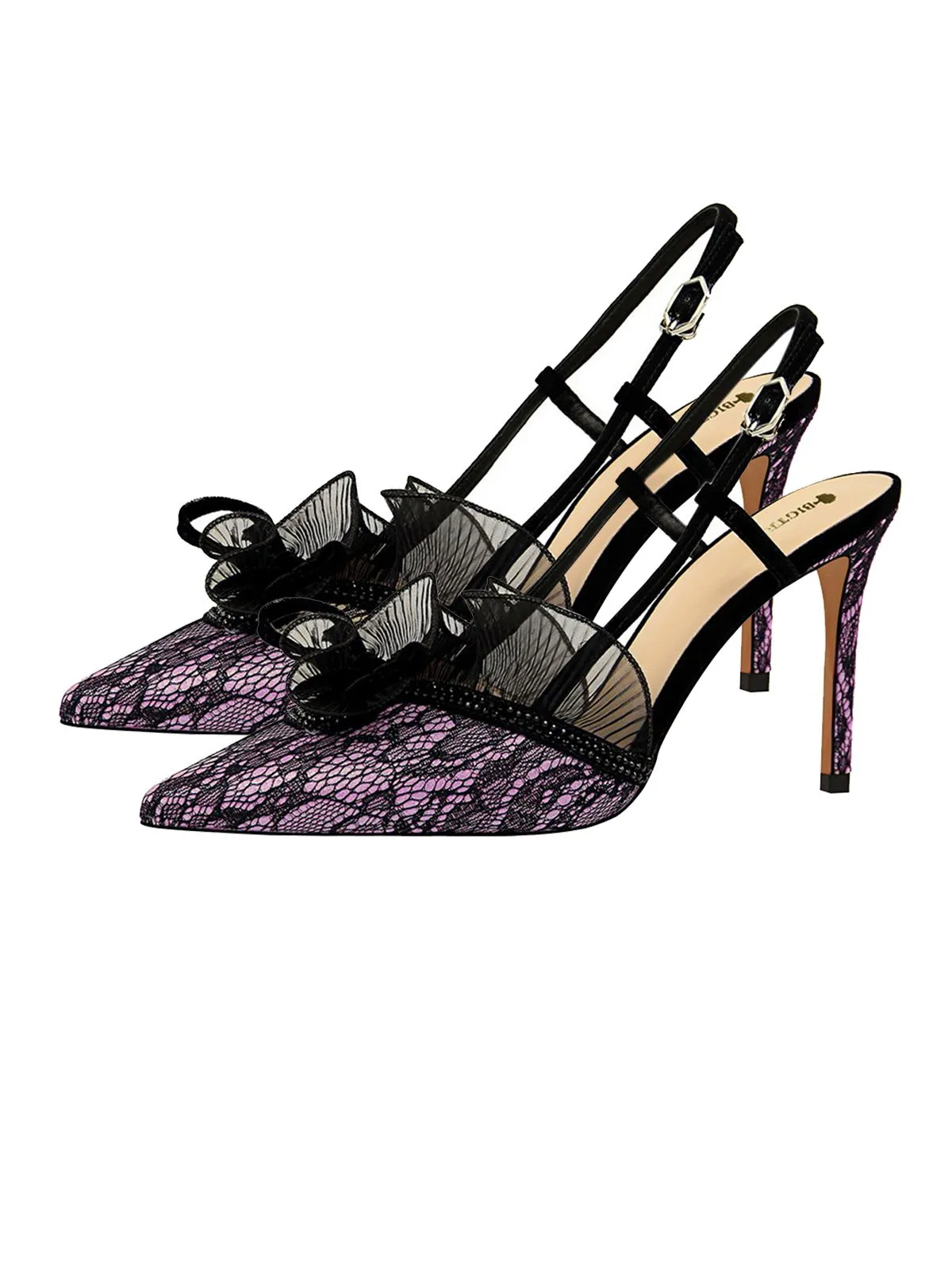 Retro Lace Décor Sling Back Shoes sold by Retro Stage product image thumbnail 5