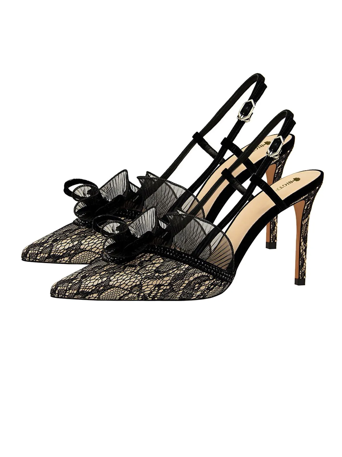 Retro Lace Décor Sling Back Shoes sold by Retro Stage product image thumbnail 3