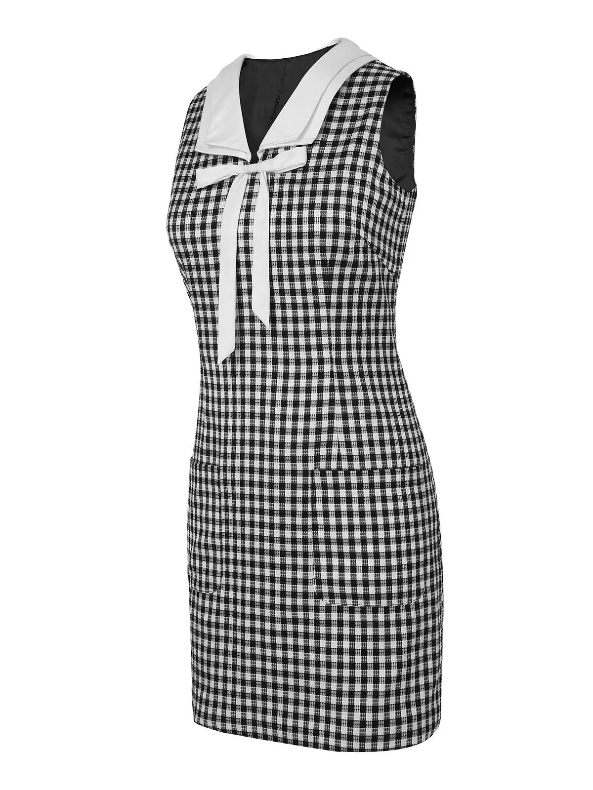 1960s Acetate Gingham Plaid Shift Dress sold by Retro Stage product image thumbnail 5