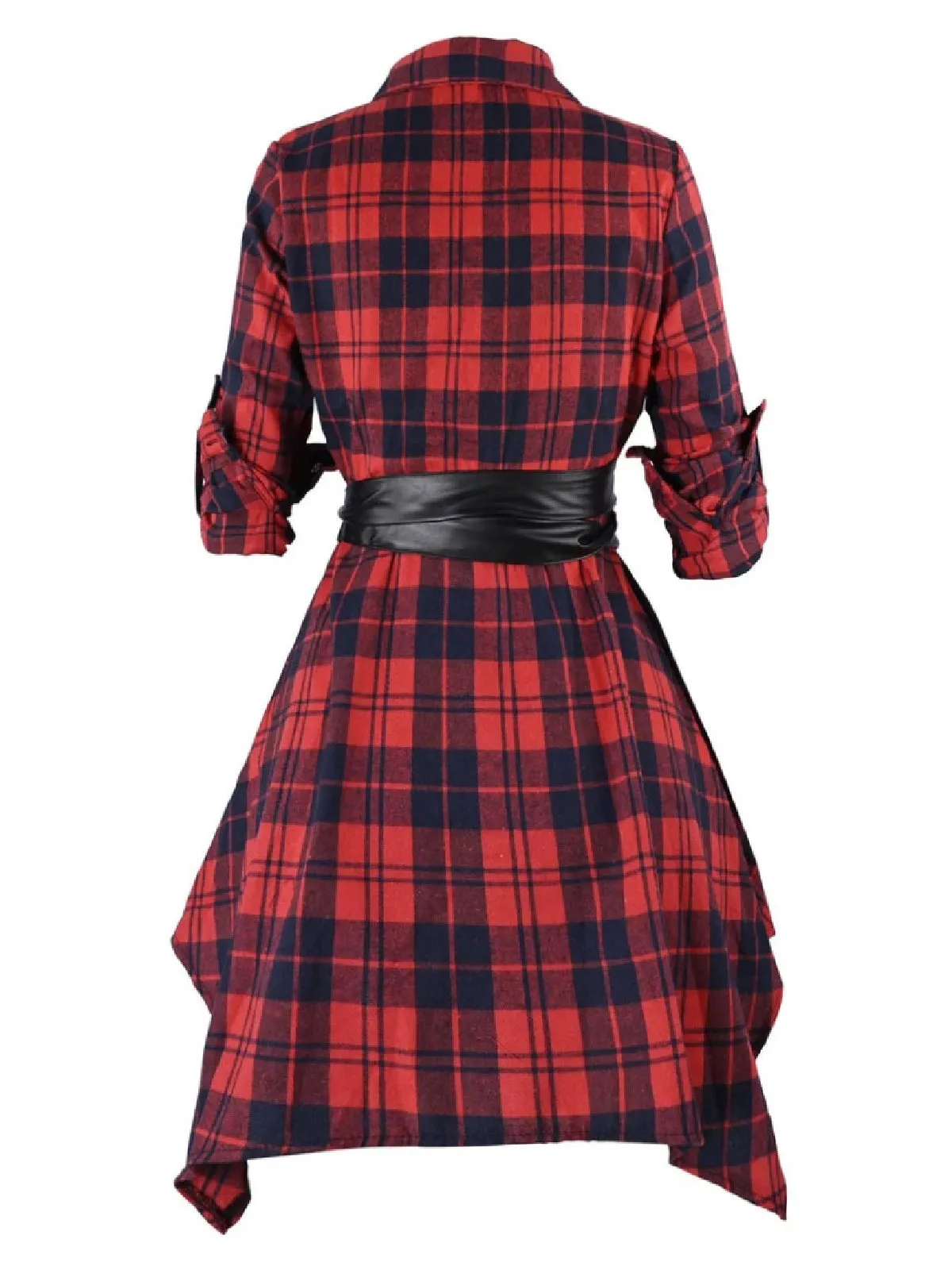 1950s 3/4 Sleeve Plaid Belt Dress sold by Retro Stage product image thumbnail 3
