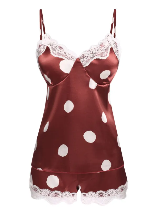 1950s Polka Dot Lace Camisole Sleepwear sold by Retro Stage