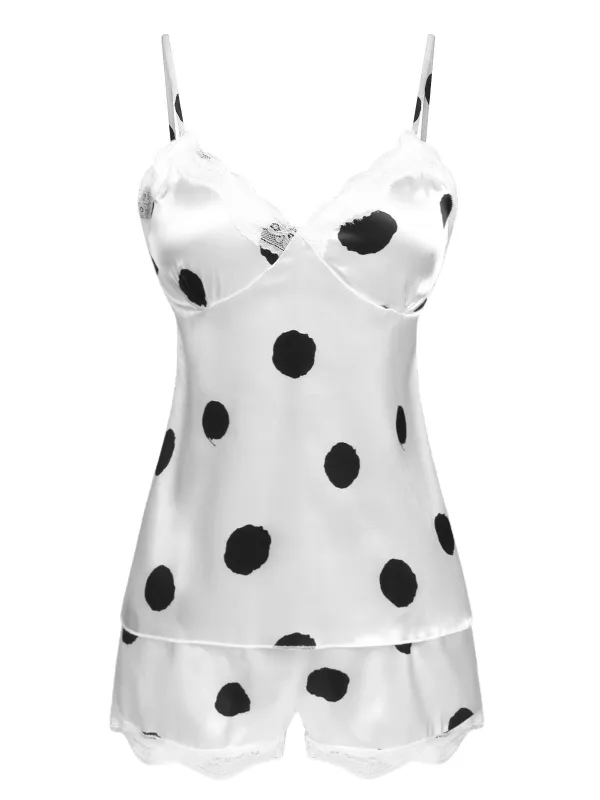 1950s Polka Dot Lace Camisole Sleepwear sold by Retro Stage