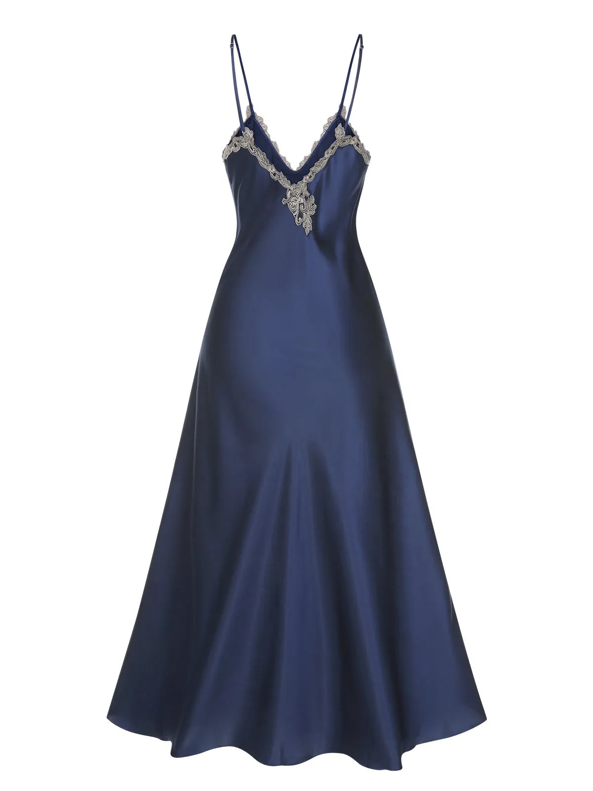 1930s Embroidered Faux Satin Strap Nightgown sold by Retro Stage product image thumbnail 4