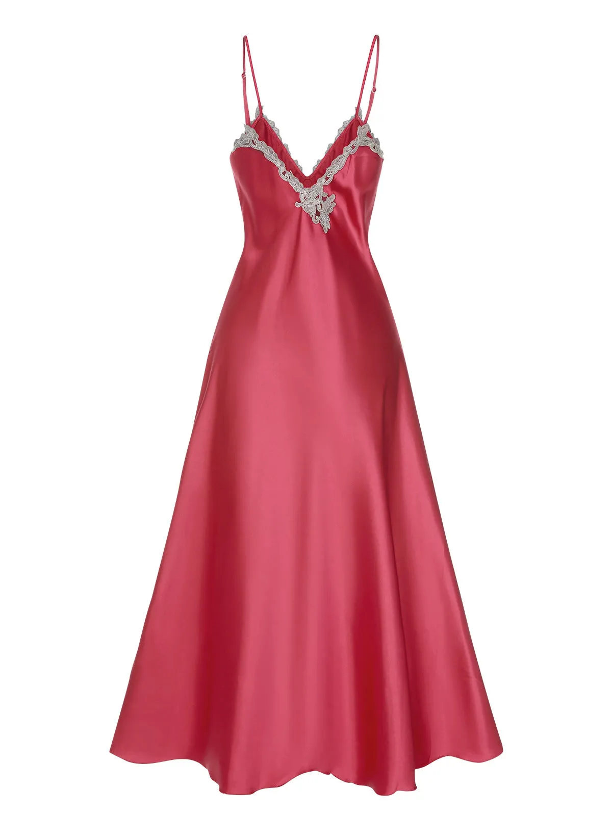 1930s Embroidered Faux Satin Strap Nightgown sold by Retro Stage product image thumbnail 3