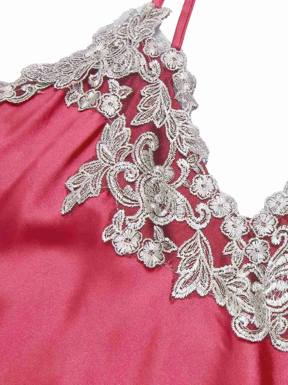 1930s Embroidered Faux Satin Strap Nightgown sold by Retro Stage product image thumbnail 5