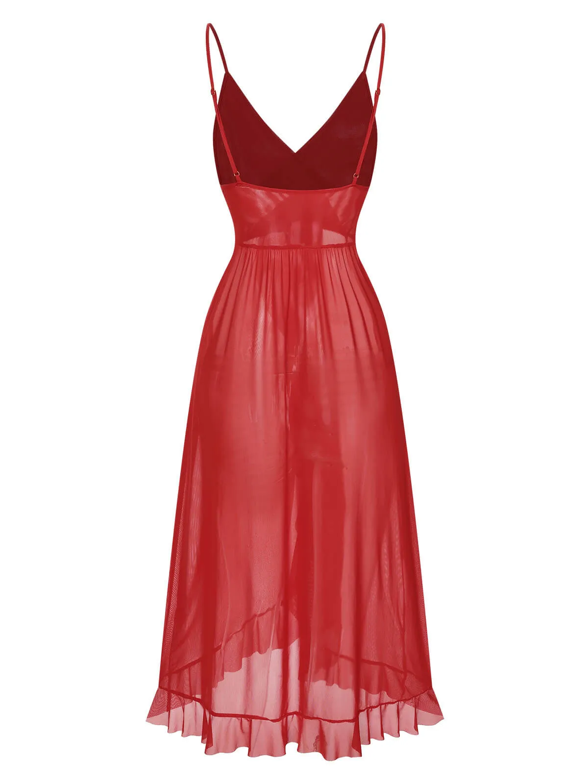 1930s Solid V-Neck Ruffle Sheer Nightgown sold by Retro Stage product image thumbnail 5