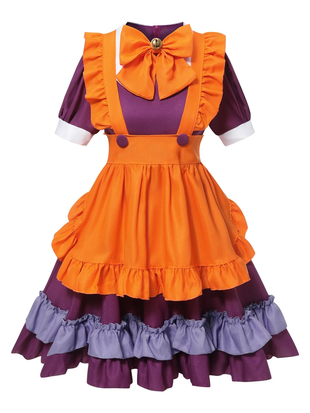 Purple 1950s Oktoberfest Bow Ruffled Hem Dress sold by Retro Stage