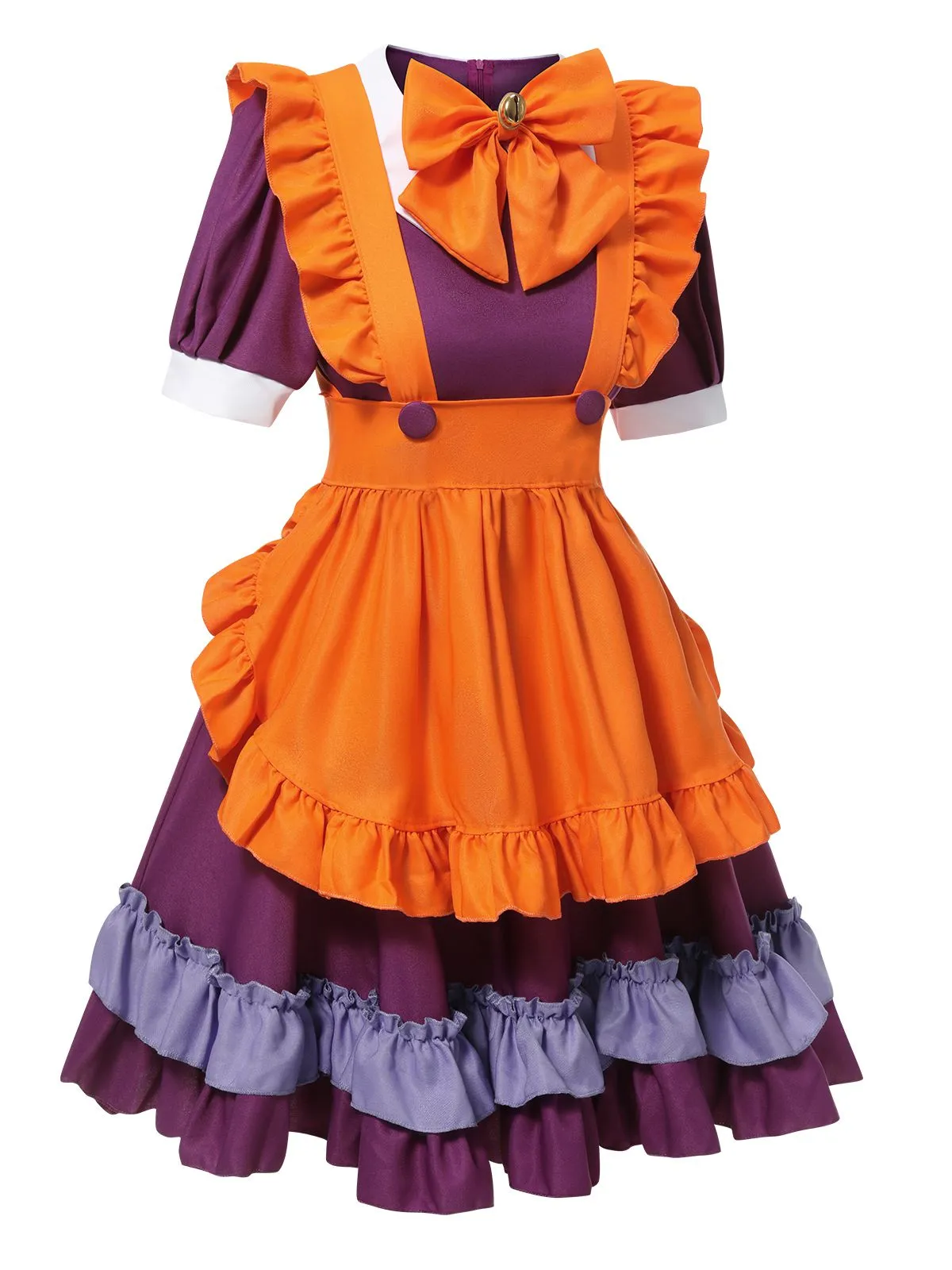 Purple 1950s Oktoberfest Bow Ruffled Hem Dress sold by Retro Stage product image thumbnail 3