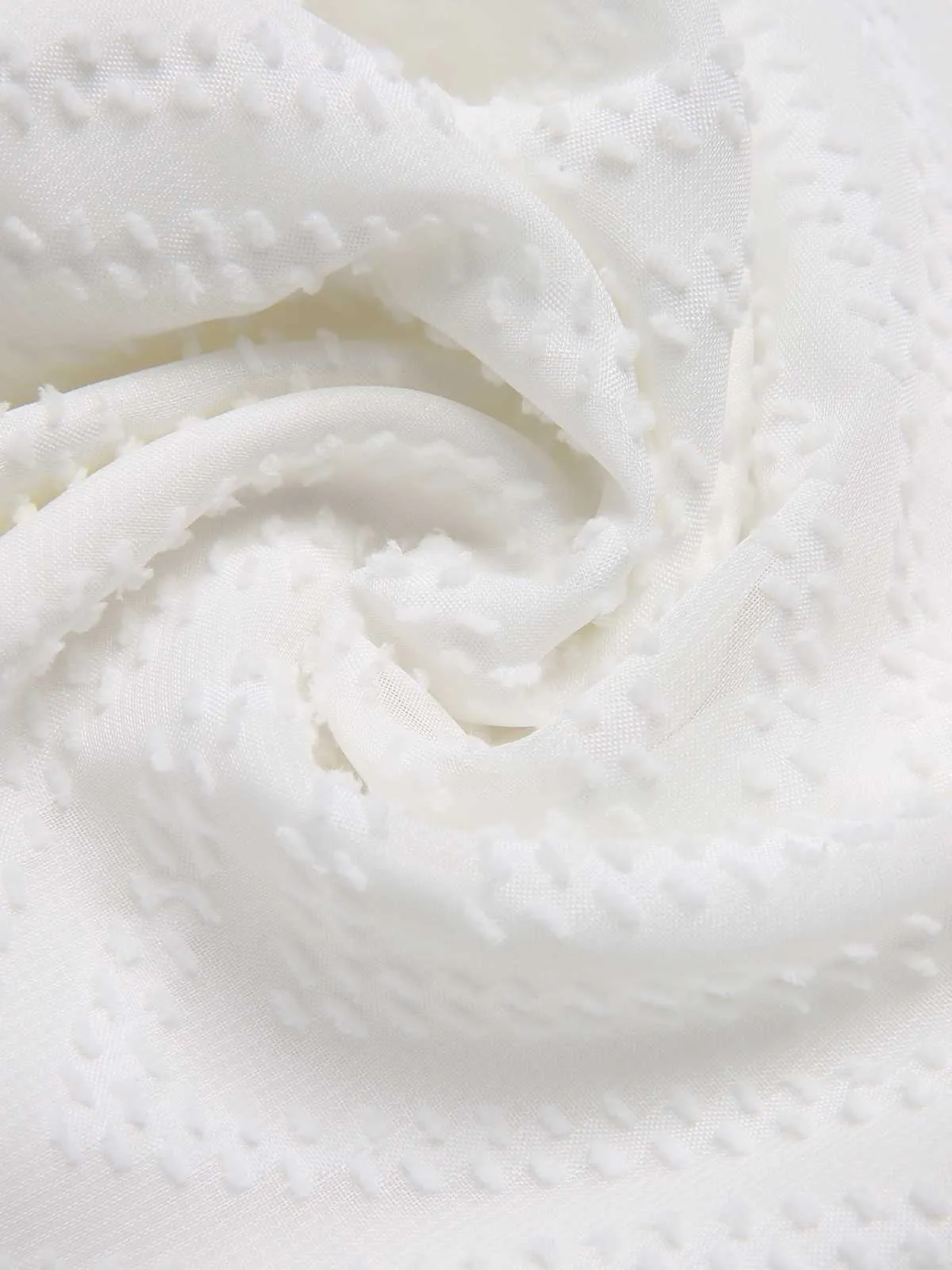 White 1950s Deep V-Neck Textured Belted Romper sold by Retro Stage product image thumbnail 4