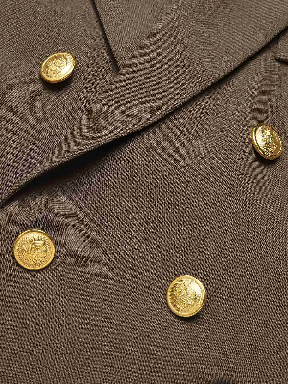 Coffee 1940s Solid Lapel Double Breasted Coat sold by Retro Stage product image thumbnail 4