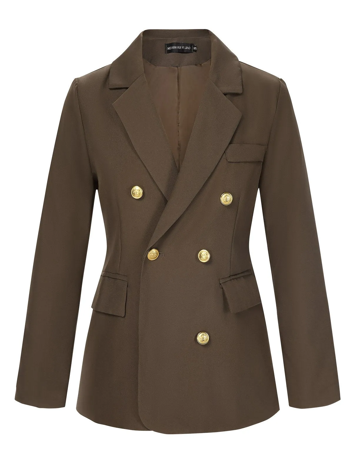 Coffee 1940s Solid Lapel Double Breasted Coat sold by Retro Stage