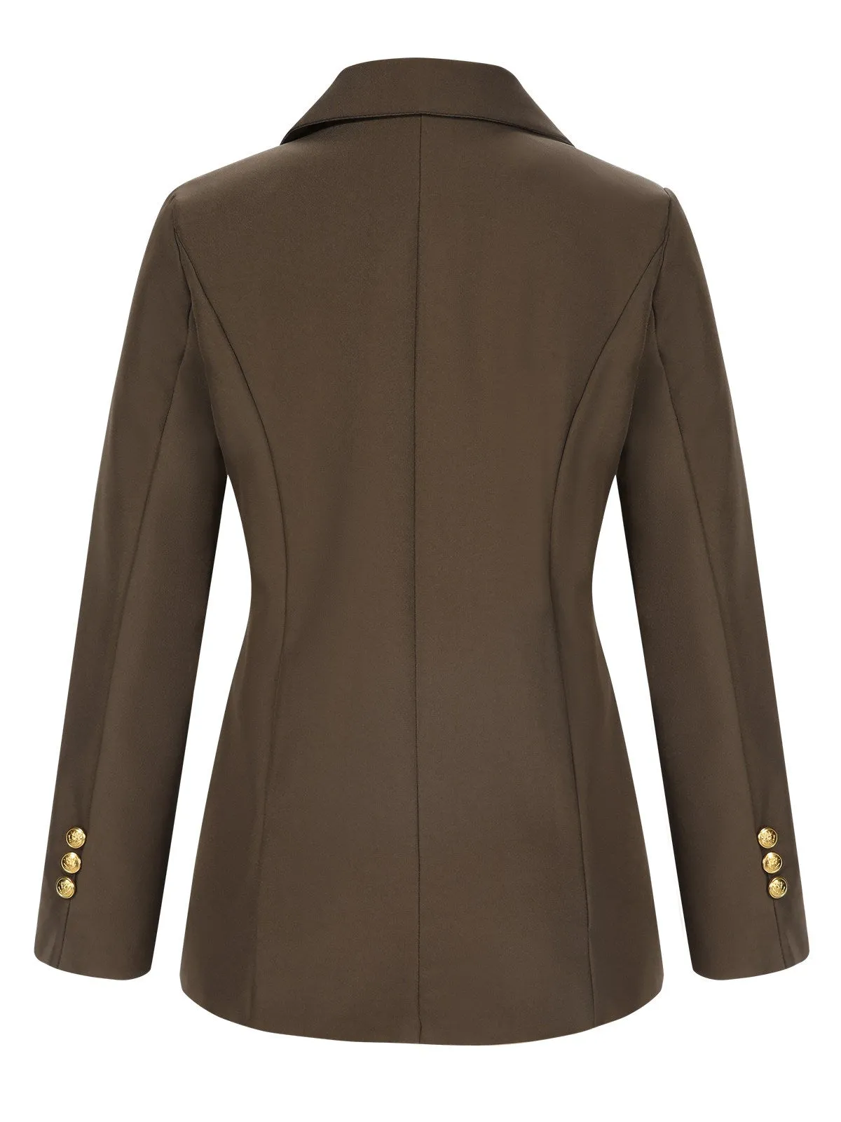 Coffee 1940s Solid Lapel Double Breasted Coat sold by Retro Stage product image thumbnail 2