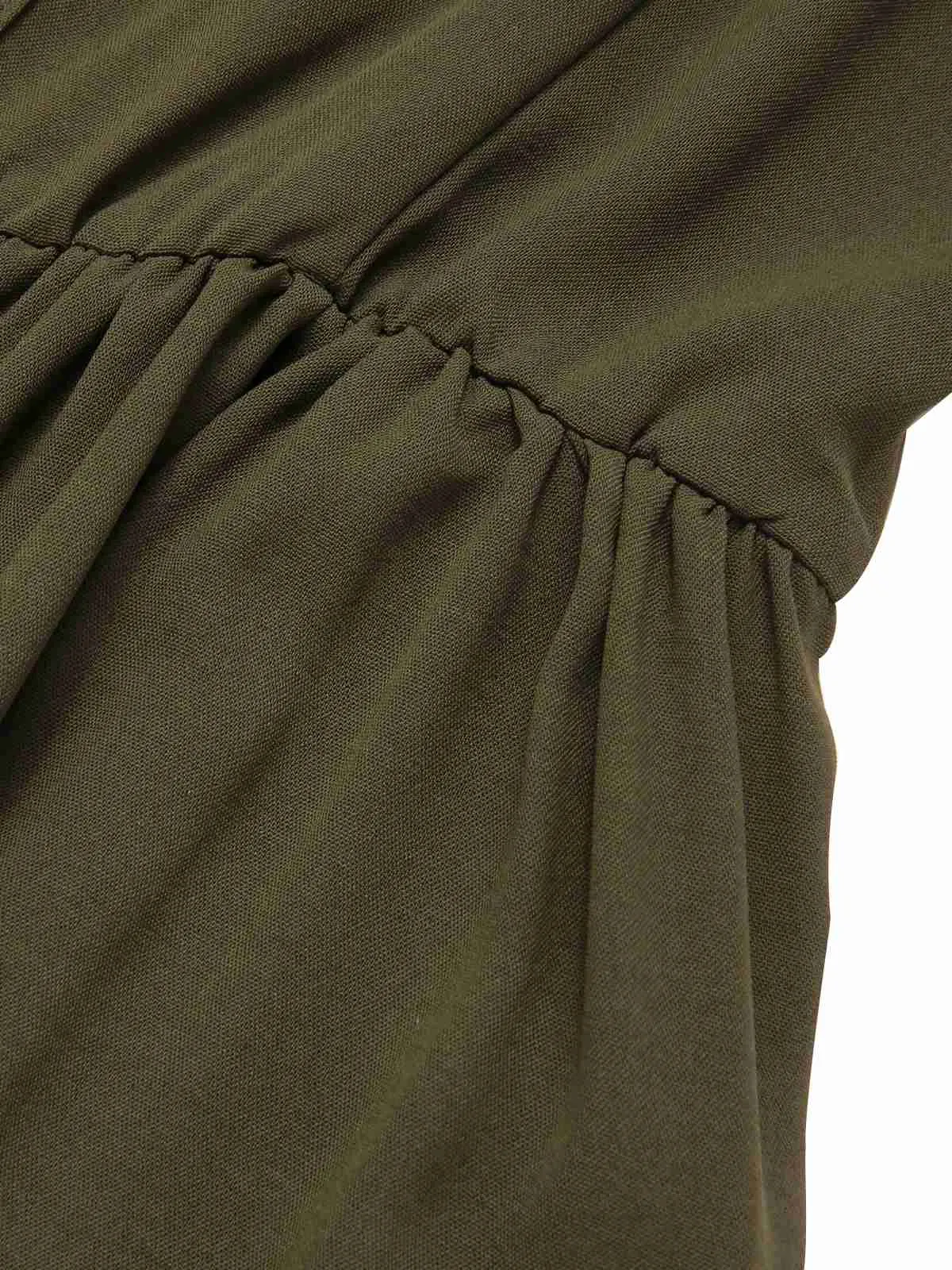 Dark Green 1940s Solid Button Sling Dress sold by Retro Stage product image thumbnail 4