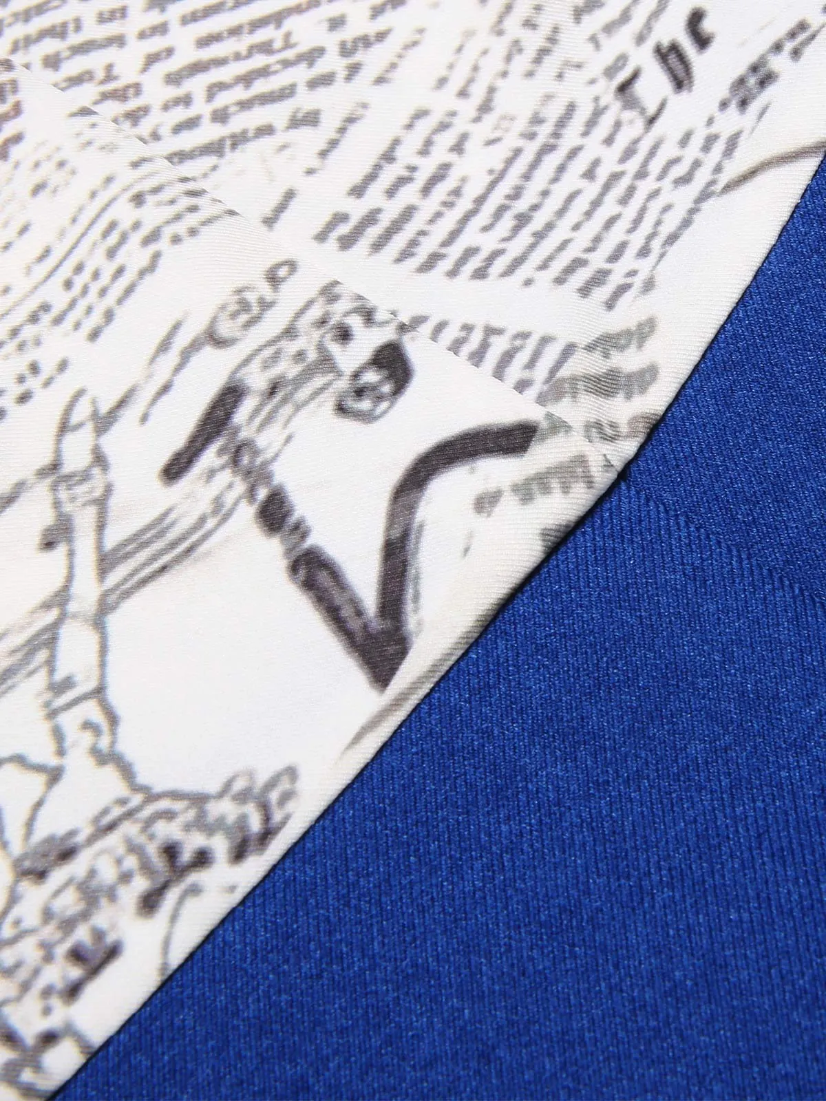 Dark Blue 1960s Bandeau Newspaper Belted Pencil Dress sold by Retro Stage product image thumbnail 5