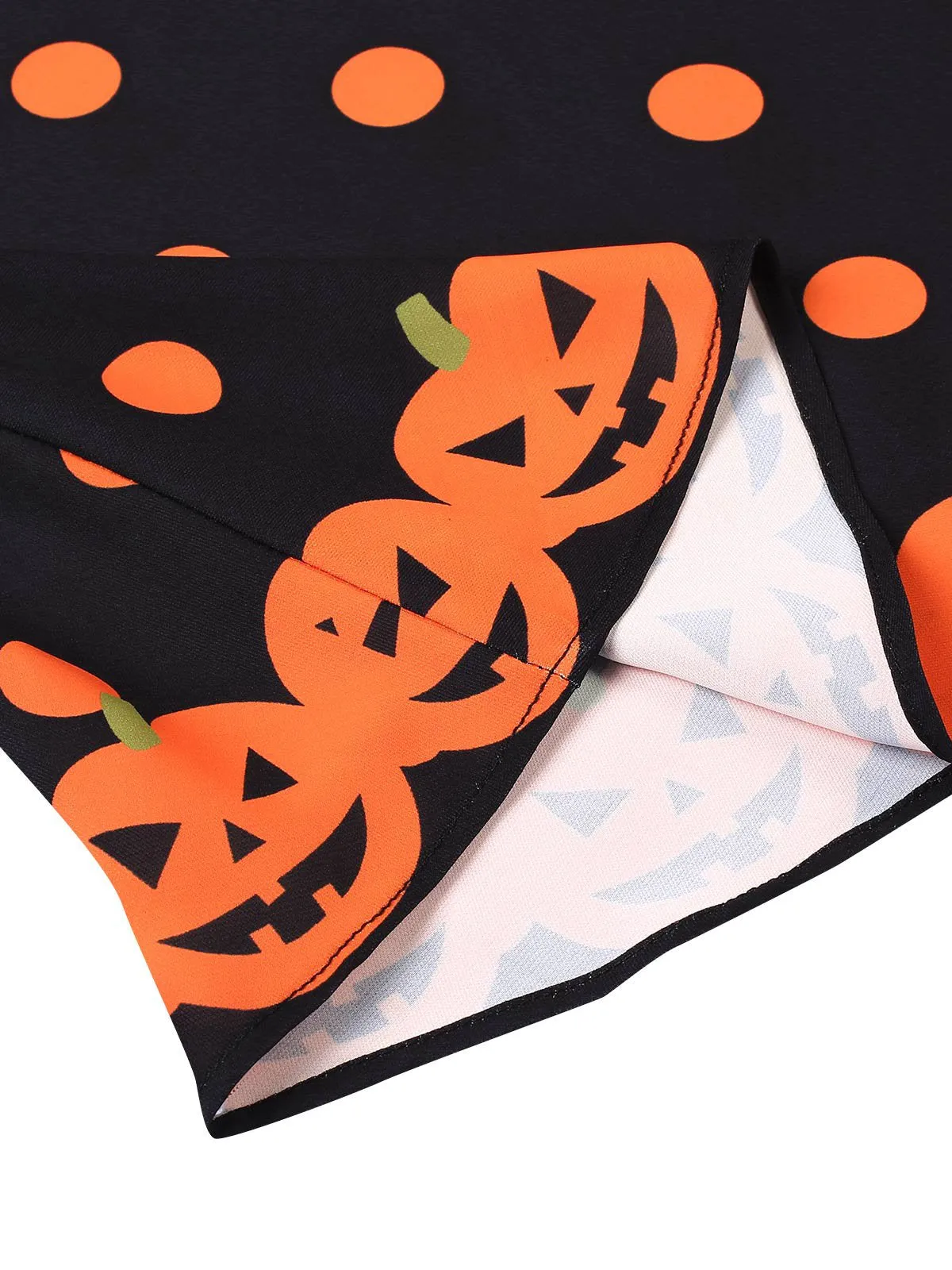 Orange 1950s Pumpkin Face Sweetheart Neck Dress sold by Retro Stage product image thumbnail 5