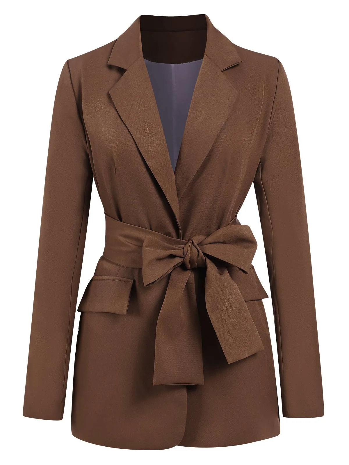 2PCS Brown 1960s Lace-up Blazer Coat & Pants Suit Set sold by Retro Stage product image thumbnail 5
