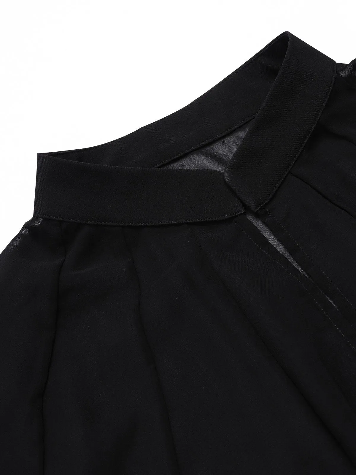 Black 1950s Solid Bat Wing Sheer Cape sold by Retro Stage product image thumbnail 4