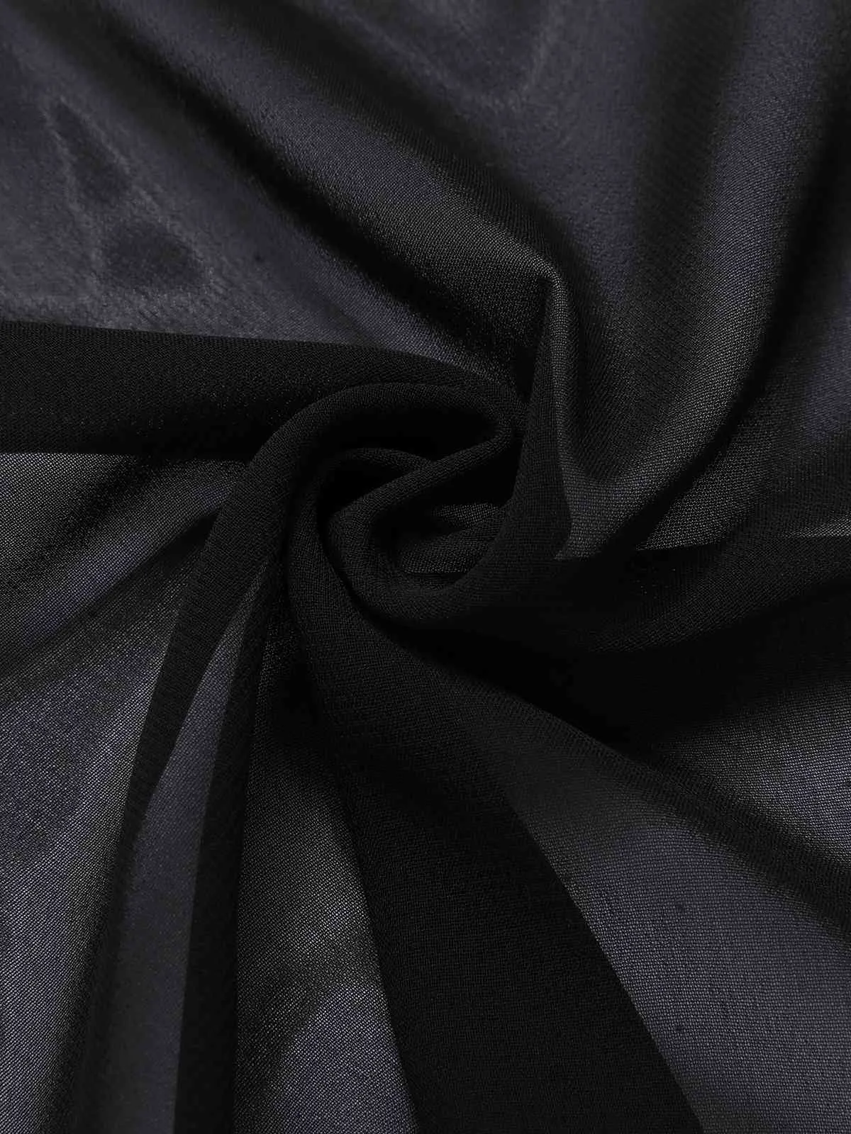 Black 1950s Solid Bat Wing Sheer Cape sold by Retro Stage product image thumbnail 5