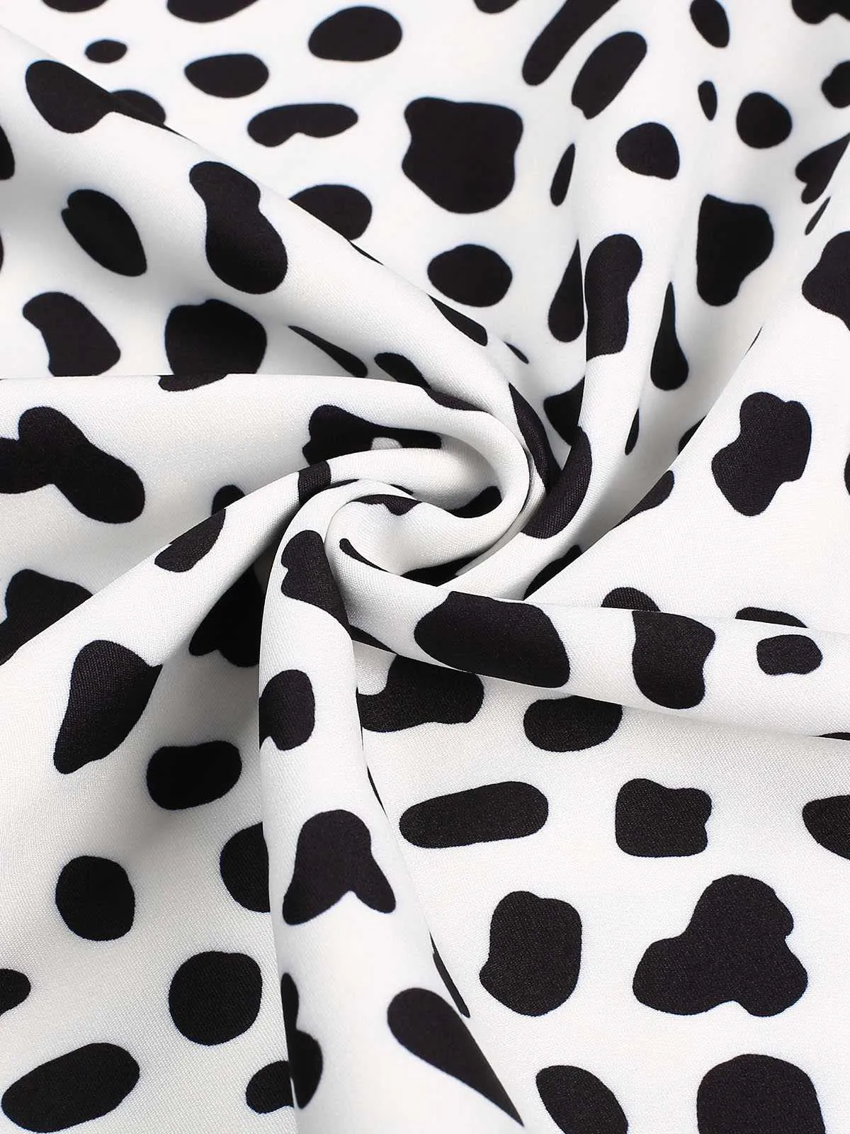 Black 1970s Cow Spots Patchwork Dress sold by Retro Stage product image thumbnail 5