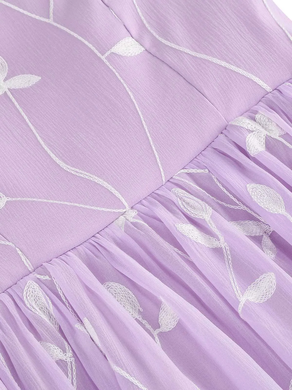 1950s Spaghetti Strap Bow Leaves Mesh Dress sold by Retro Stage product image thumbnail 4