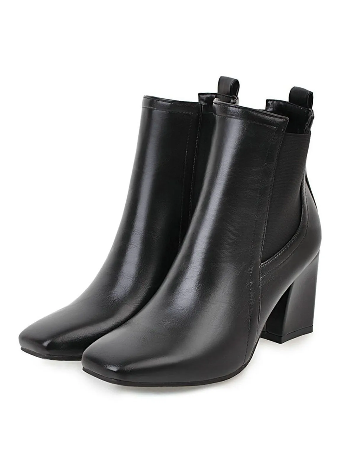 Retro Solid Thick Heel Short Boots sold by Retro Stage product image thumbnail 3