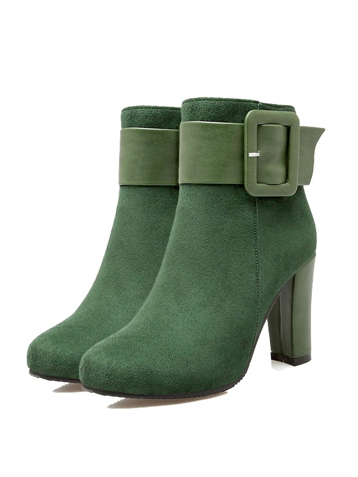 Retro Solid Thick Heel Short Boots sold by Retro Stage product image thumbnail 4