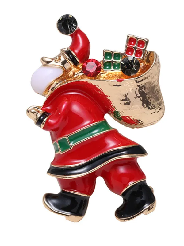 Retro Santa Claus Rhinestone Brooch sold by Retro Stage