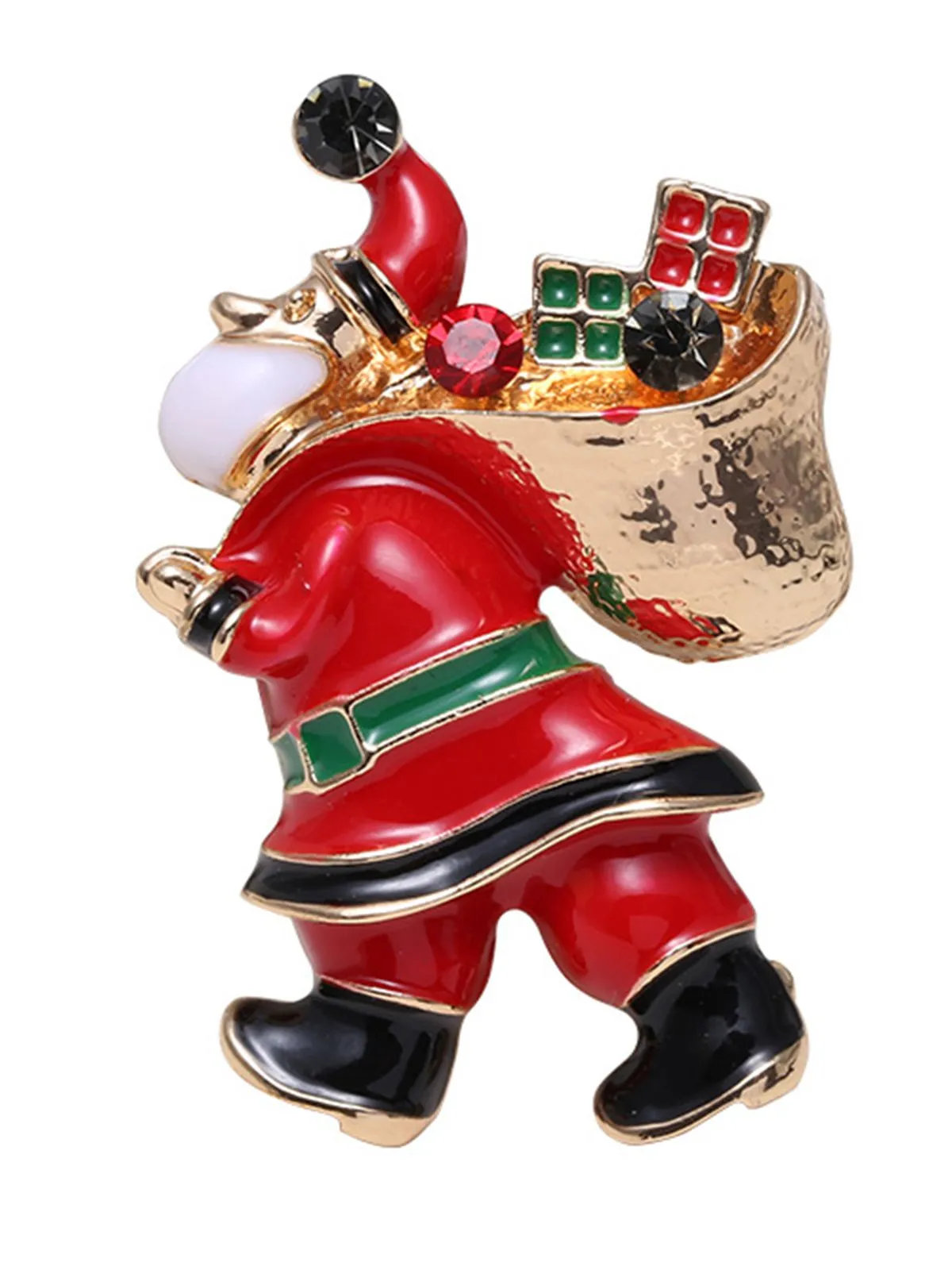 Retro Santa Claus Rhinestone Brooch sold by Retro Stage