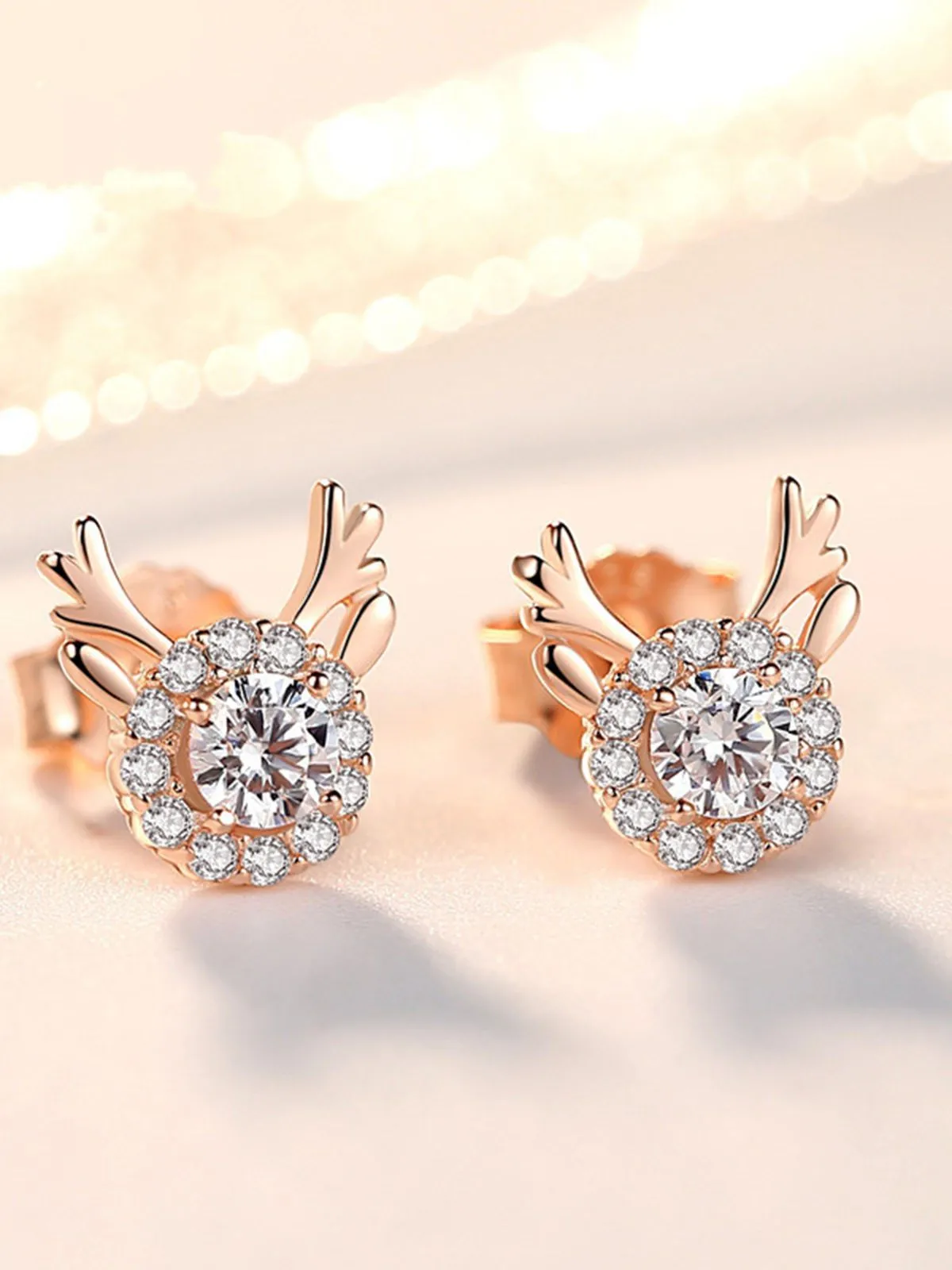 Retro Antlers Zircon Alloy Ear Studs sold by Retro Stage product image thumbnail 4