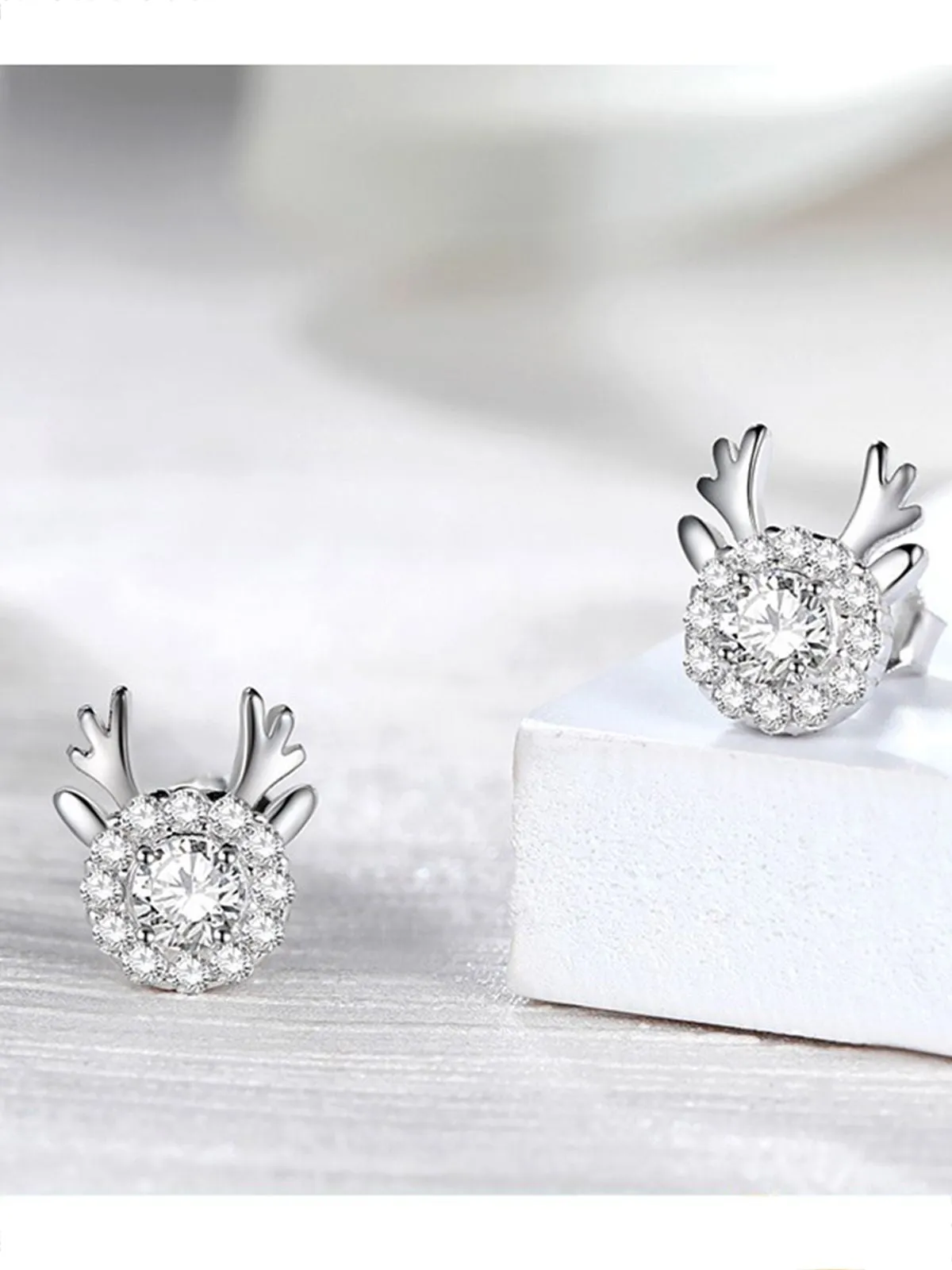 Retro Antlers Zircon Alloy Ear Studs sold by Retro Stage product image thumbnail 3