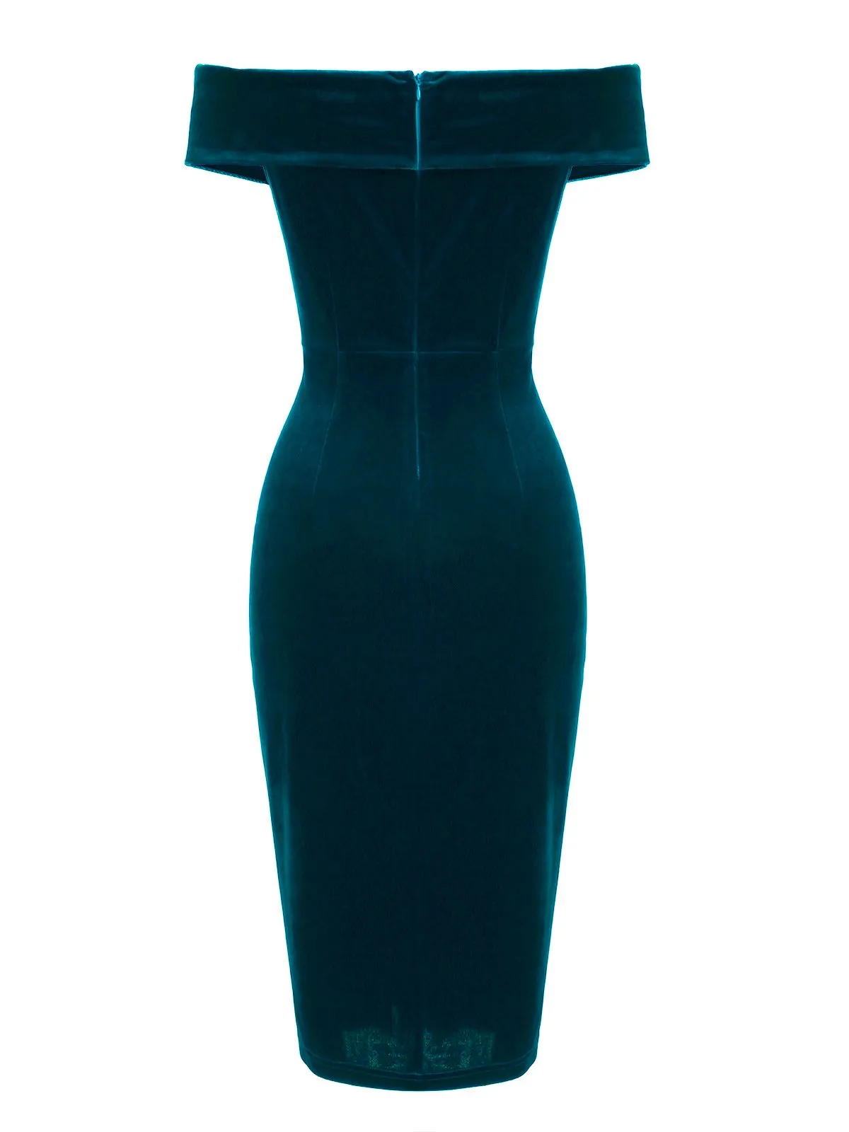 1960s Off Shoulder Velvet Bodycon Dress sold by Retro Stage product image thumbnail 3