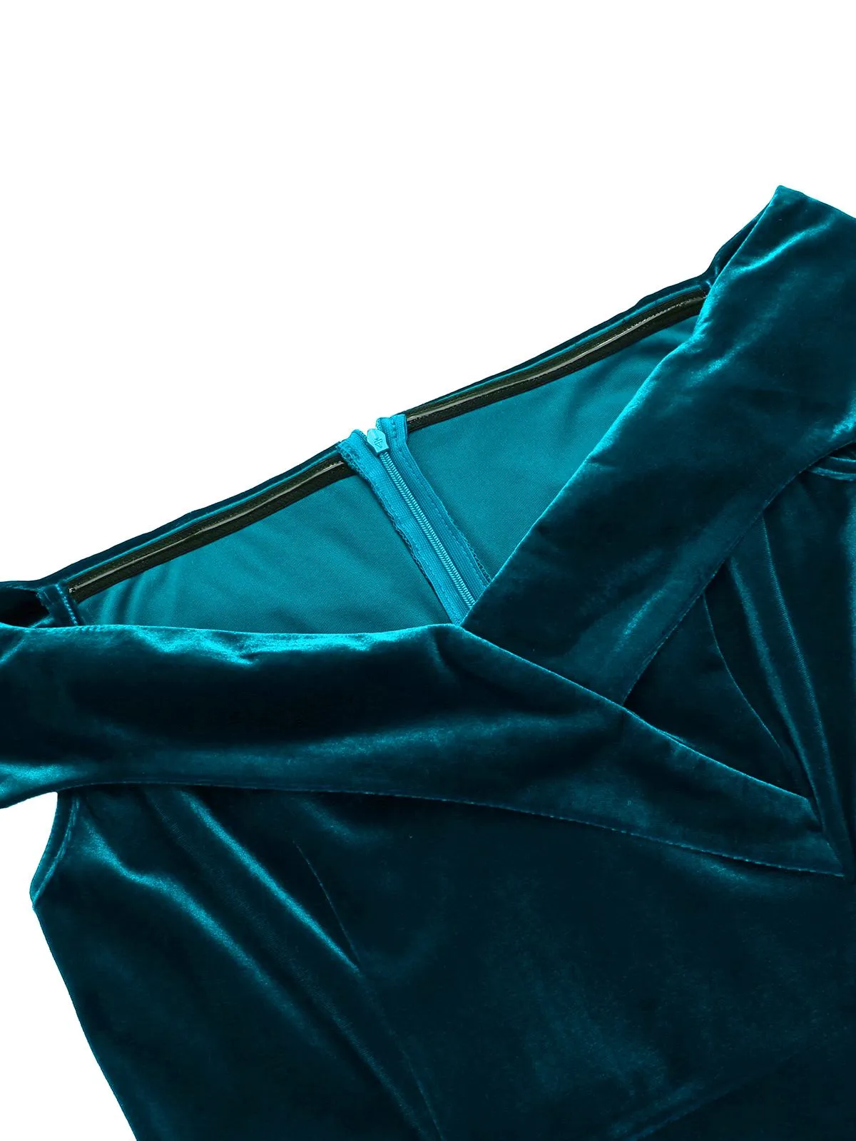 1960s Off Shoulder Velvet Bodycon Dress sold by Retro Stage product image thumbnail 4