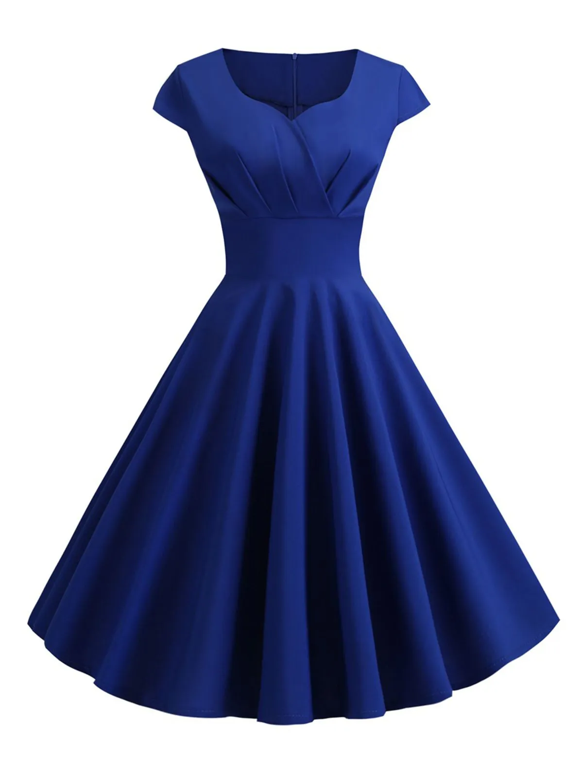 1950s Solid Heart Neck Short Sleeve Dress sold by Retro Stage product image thumbnail 2