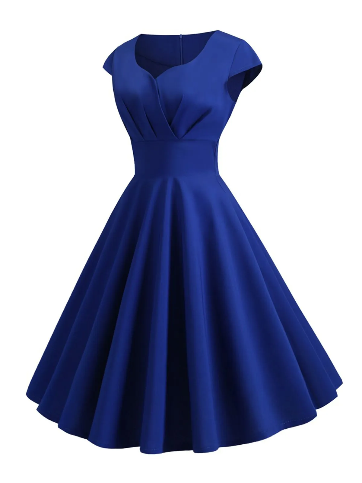 1950s Solid Heart Neck Short Sleeve Dress sold by Retro Stage product image thumbnail 3