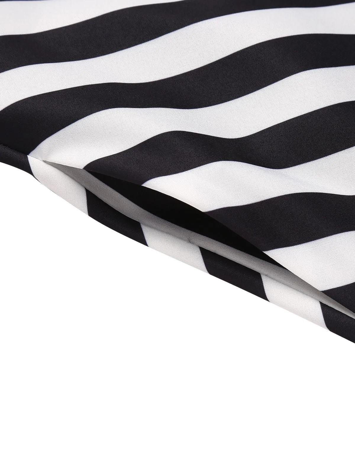 Black 1950s Stripes Lace Swing Dress sold by Retro Stage product image thumbnail 5