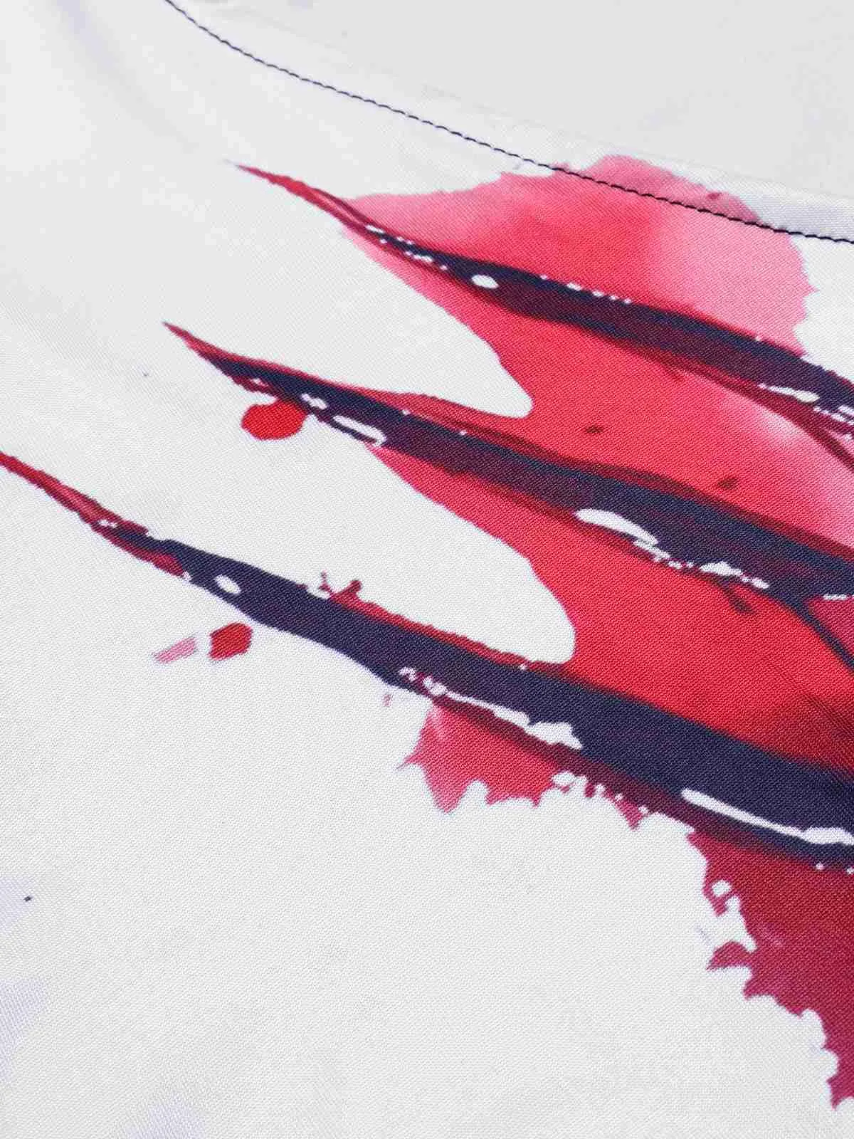 White 1940s Halloween Bloodstains V-Neck Dress sold by Retro Stage product image thumbnail 5